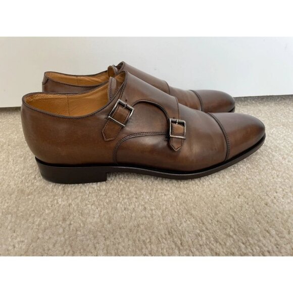 Suitsupply Leather Double Monk Strap Shoes Brown Size 10 main image 6